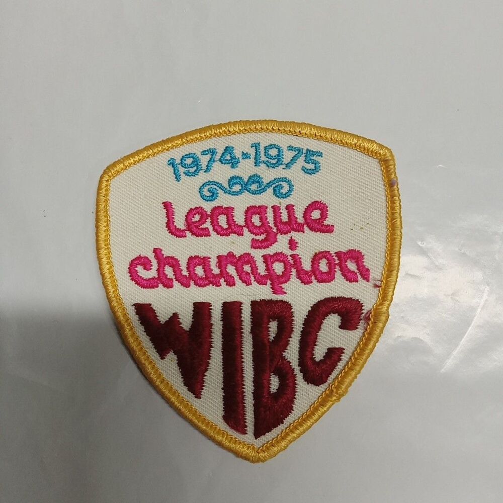 Vintage 1974-1975 WIBC Womens Bowling League Champion Embroidered Sew On Patch